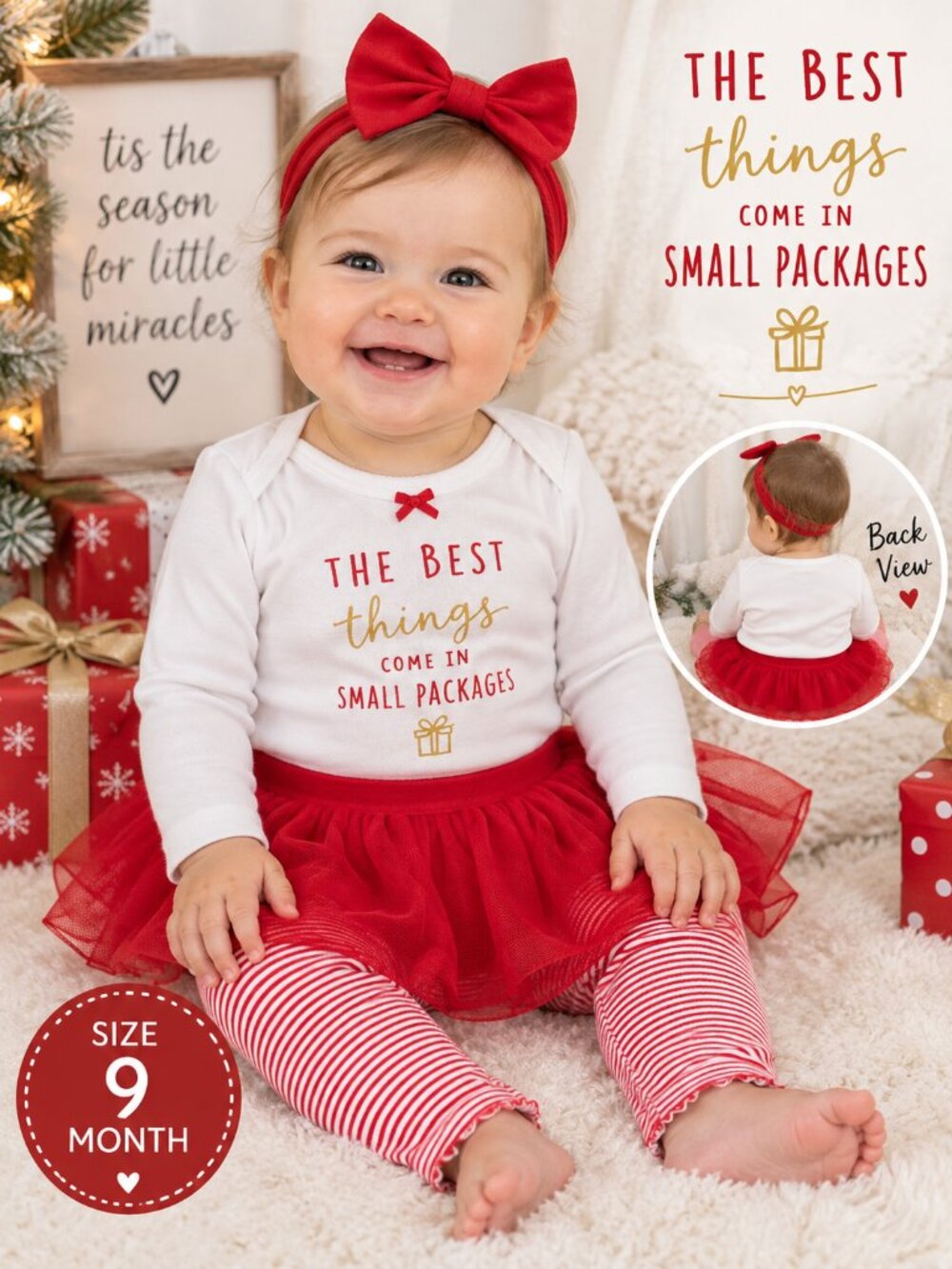 Carter’s Baby Girl Red Tutu Leggings Onesie Set NWT 9M